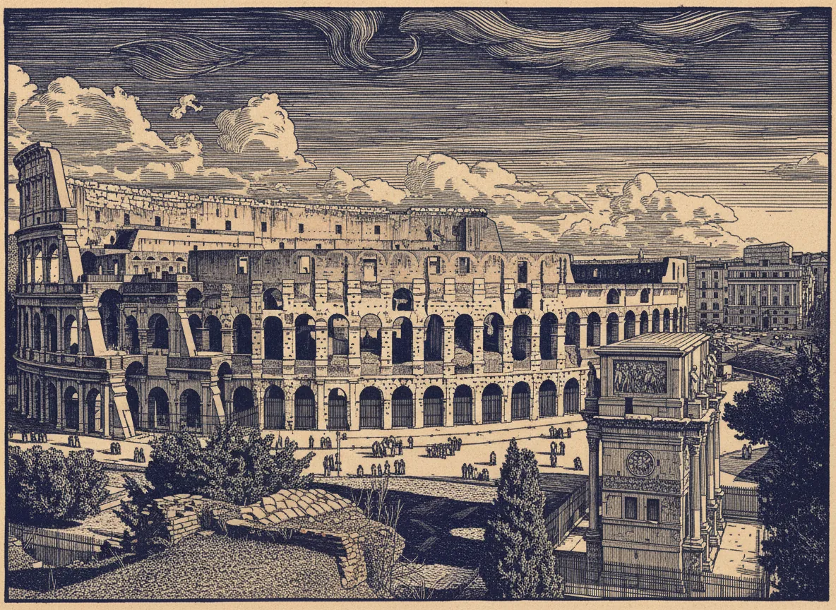 The Colosseum and the Arch of Constantine
