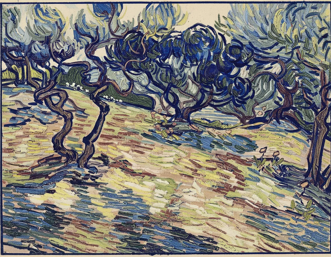 Garden of Gethsemane — ancient olive trees by Unknown