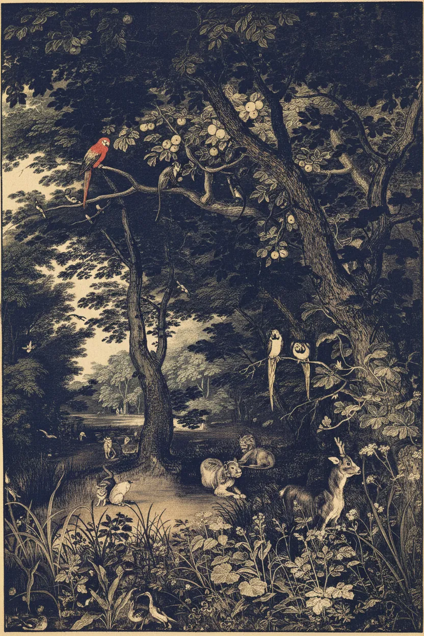 Paradise with a Scarlet Parrot