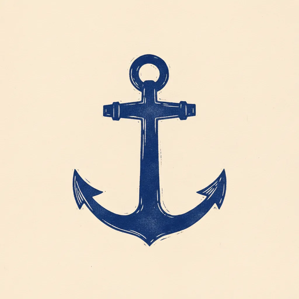 Sym Anchor Hope Linocut by Generated