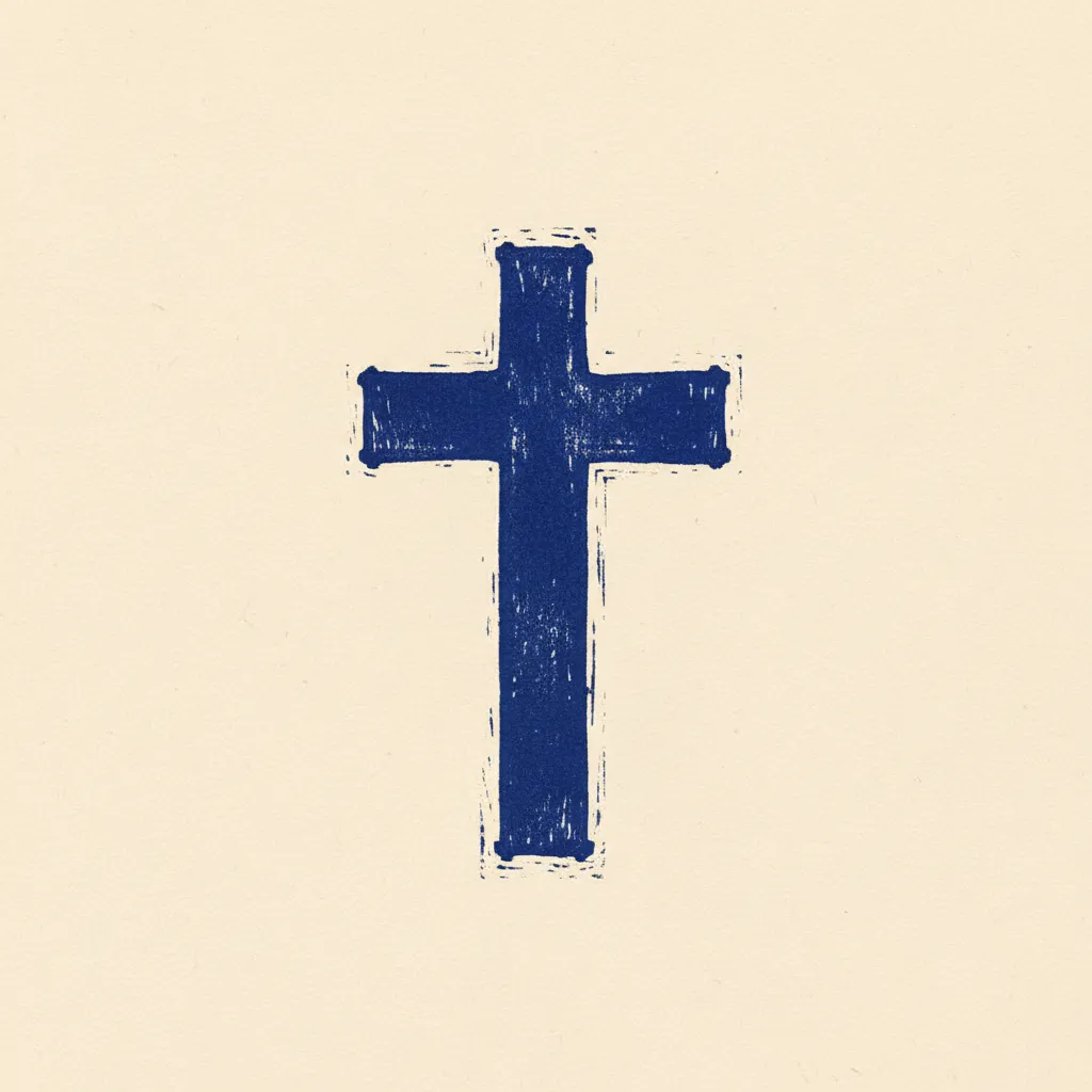 Sym Cross Simple Linocut by Generated