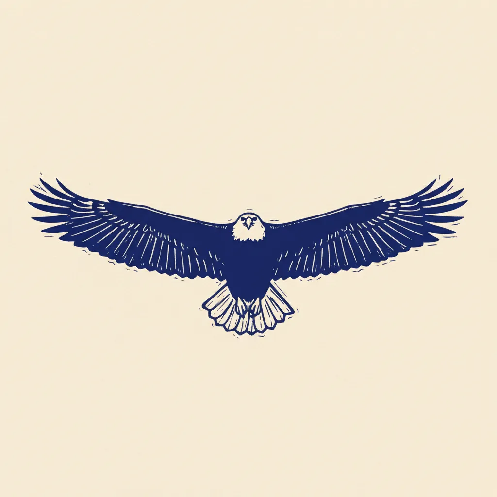 Sym Eagle Flight Linocut by Generated