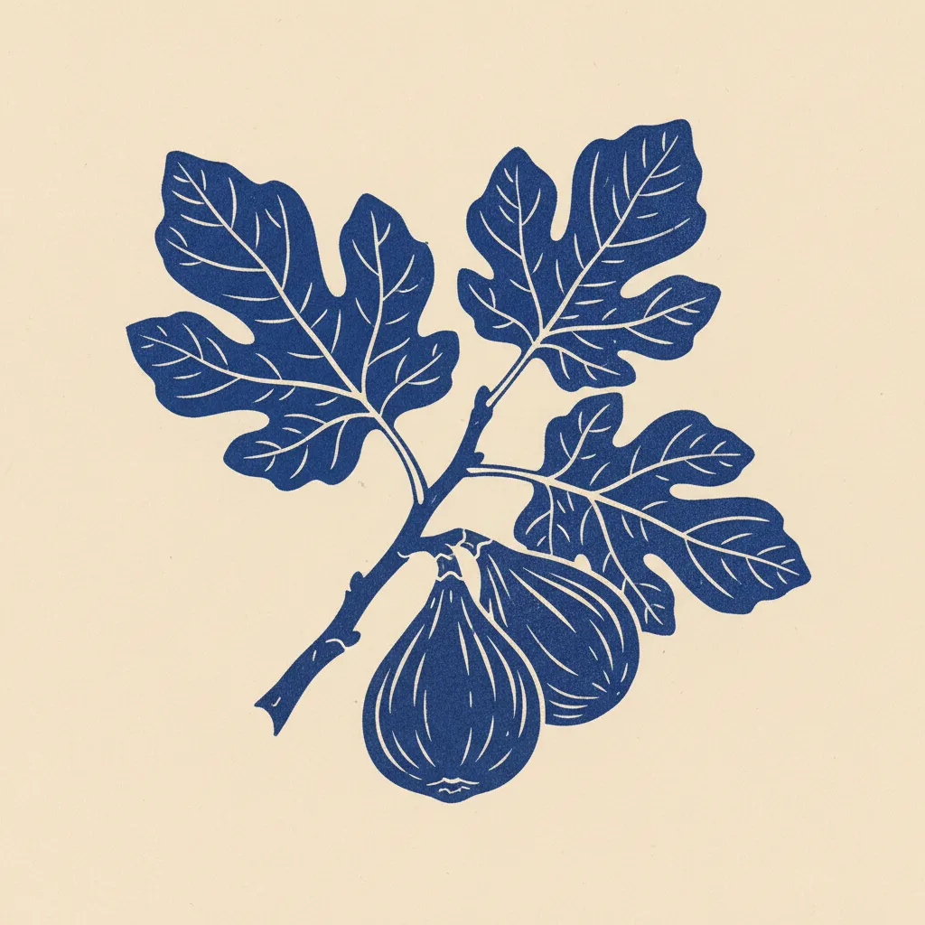 Sym Fig Branch Linocut by Generated