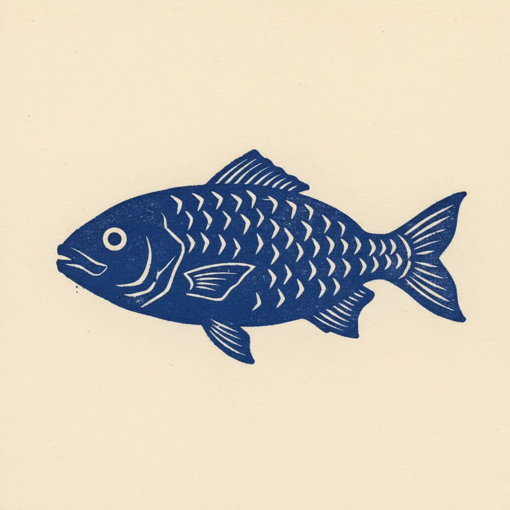 Sym Fish Linocut by Generated