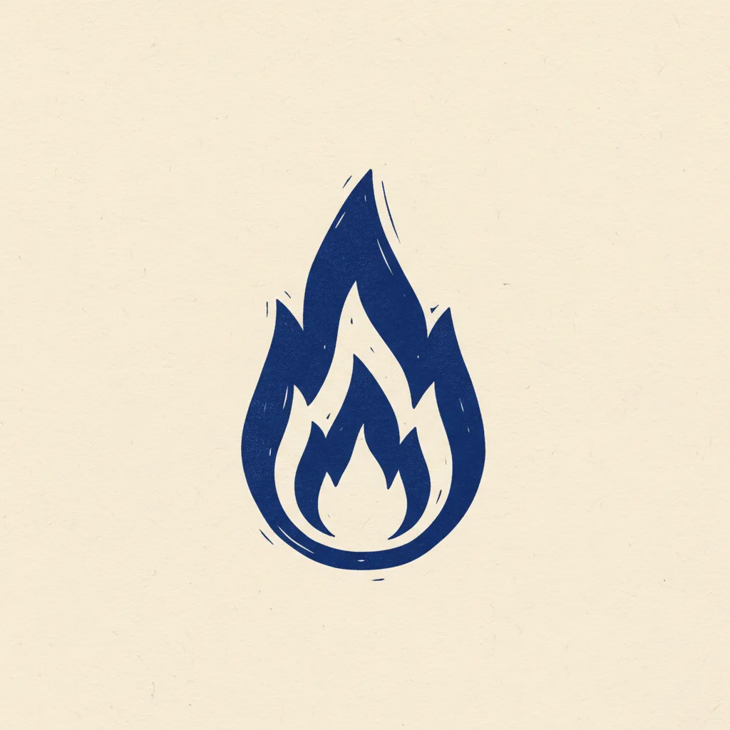 Sym Flame Single Linocut by Generated