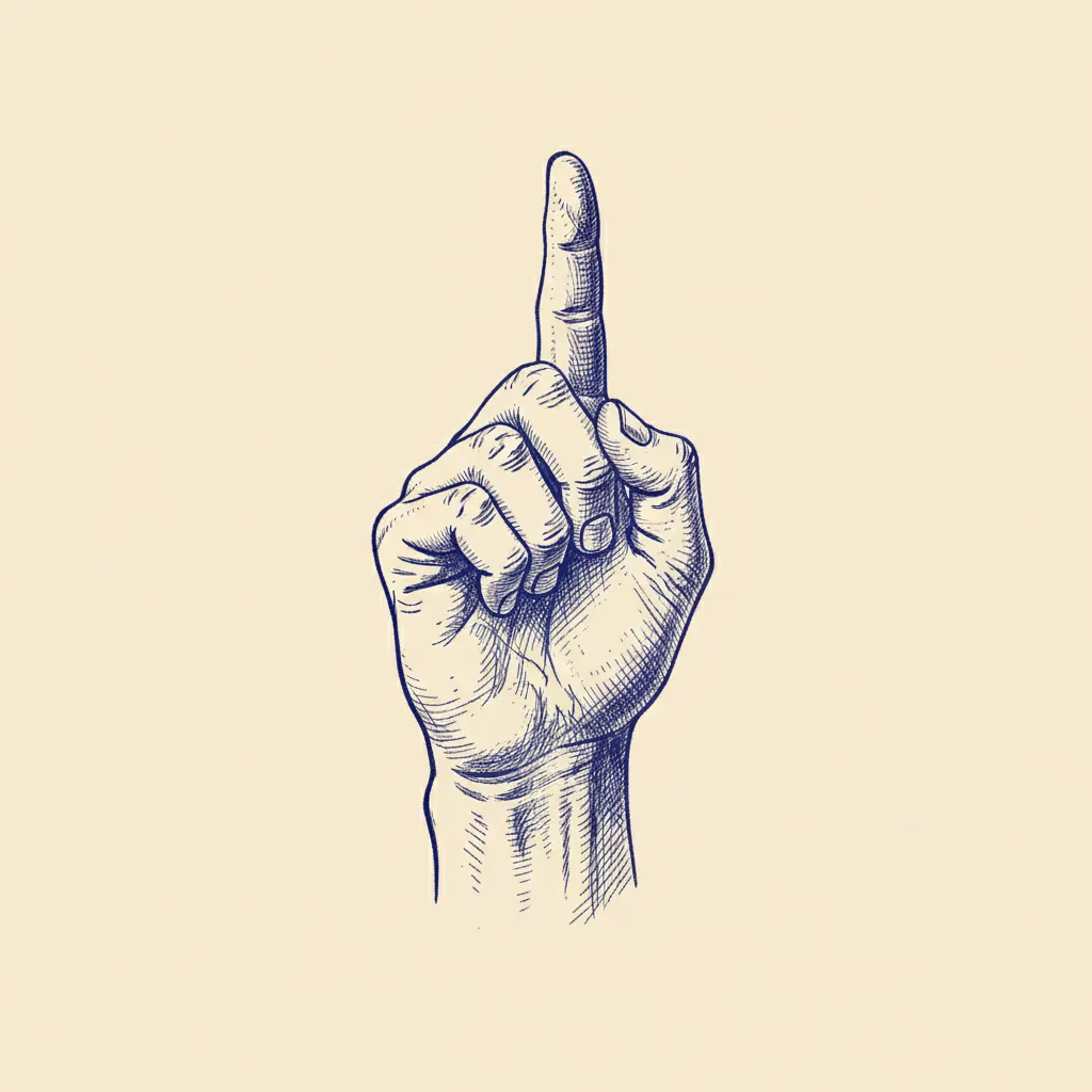 Sym Hand Pointing Up Etched by Generated