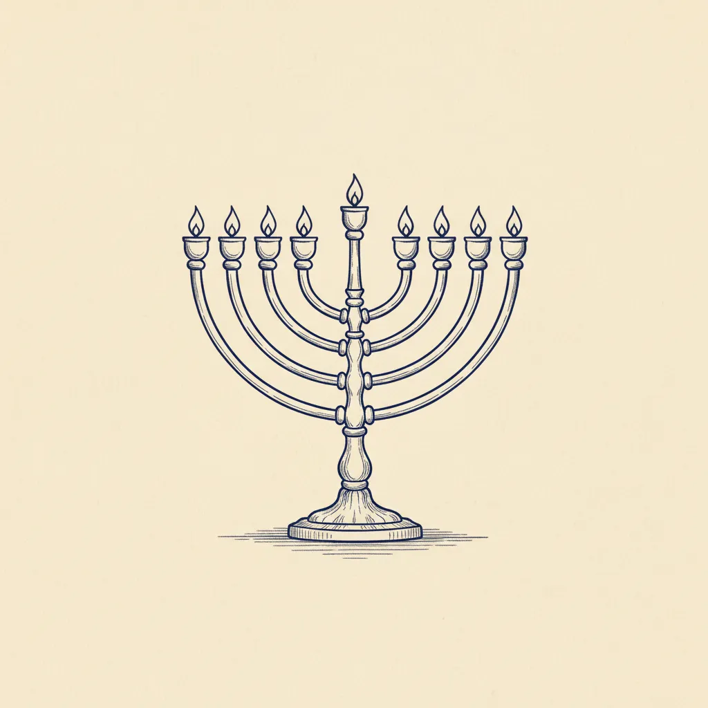 Sym Menorah Seven Branch Etched by Generated