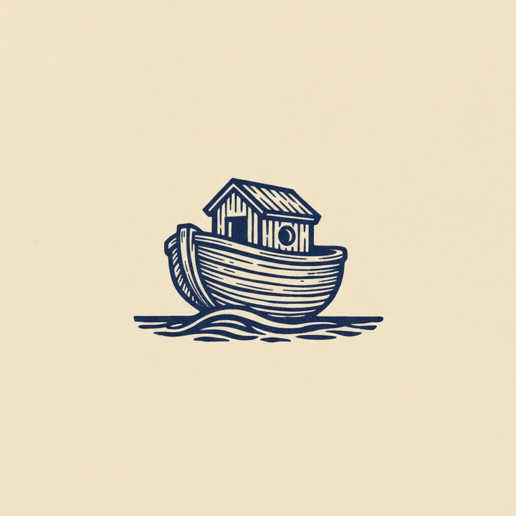 Sym Noahs Ark Linocut by Generated