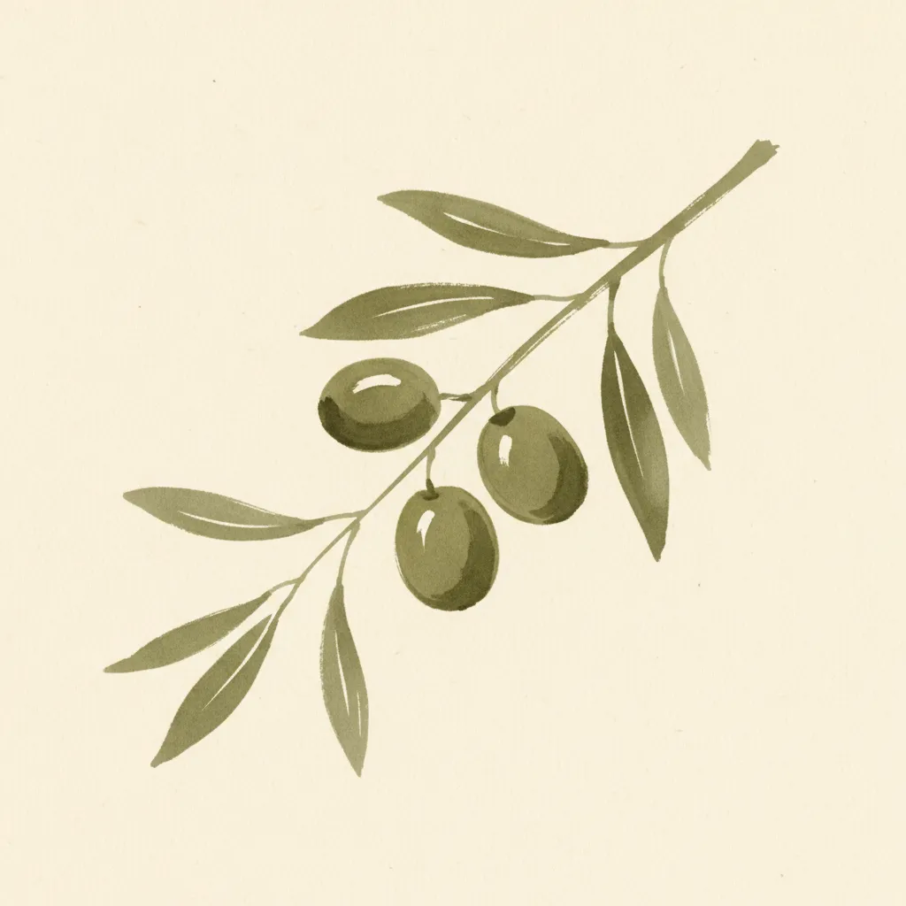 Sym Olive Branch Olive Brushed by Generated
