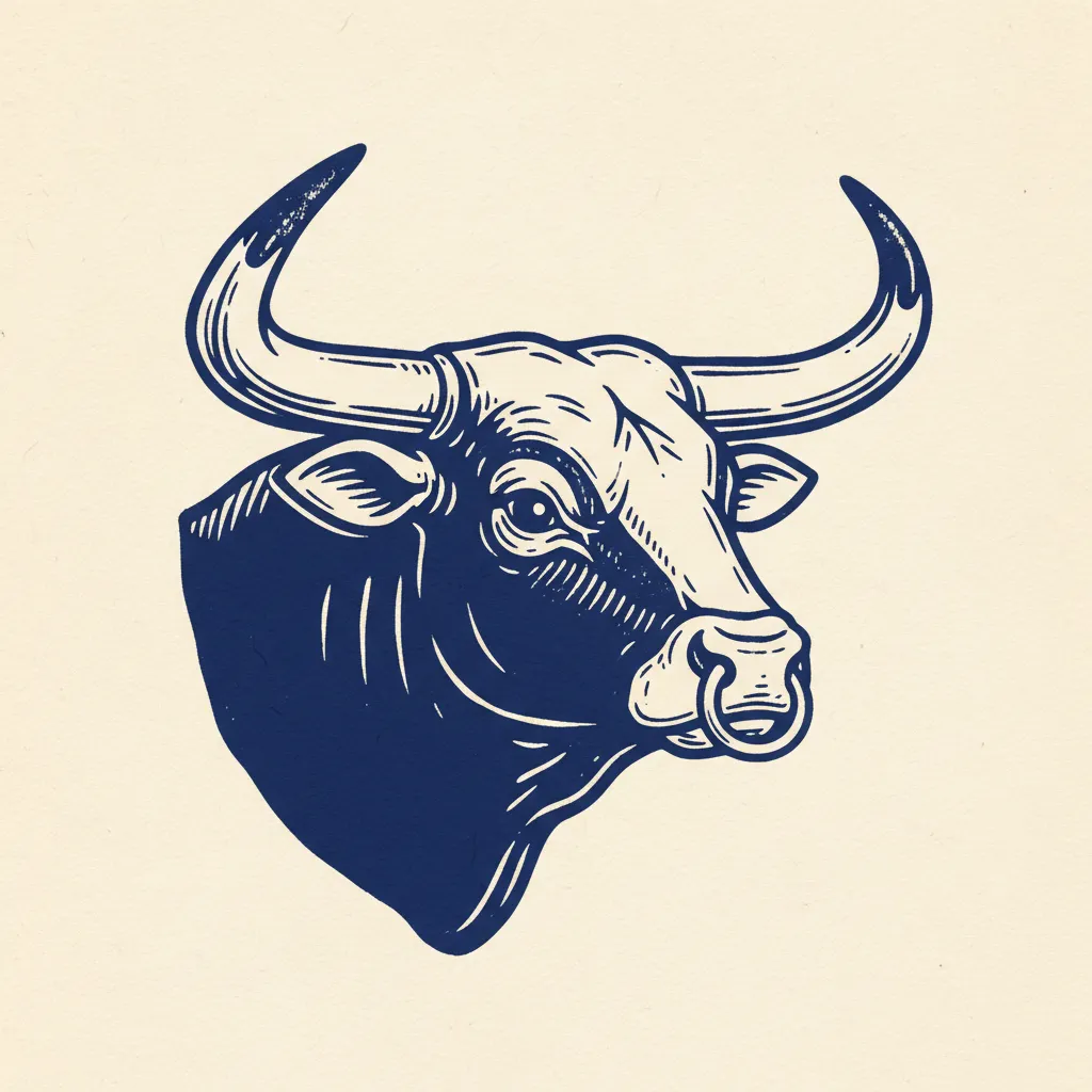 Sym Ox Head Linocut by Generated