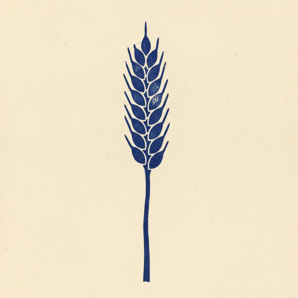 Sym Wheat Single Stalk Linocut by Generated