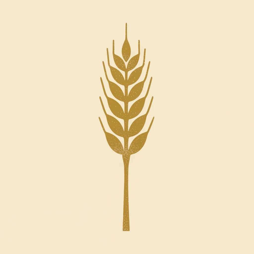 Sym Wheat Stalk Mustard Linocut by Generated