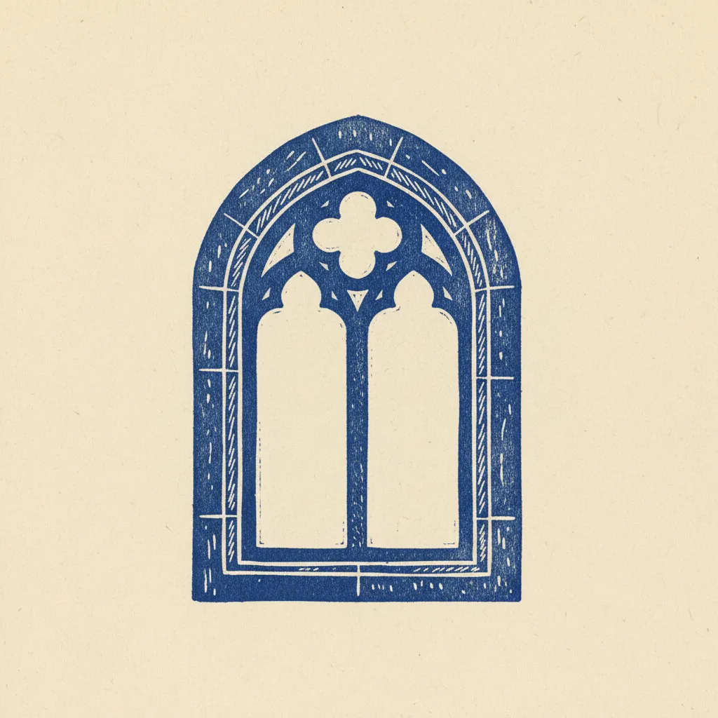 Sym Window Arched Linocut by Generated